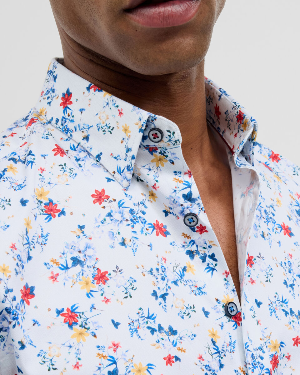 Fusion Floral Long Sleeve Shirt, Blue, hi-res